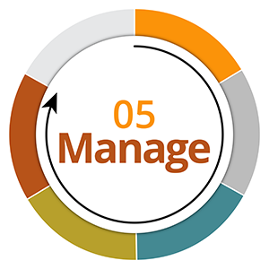 Graphic labelled 05 Manage