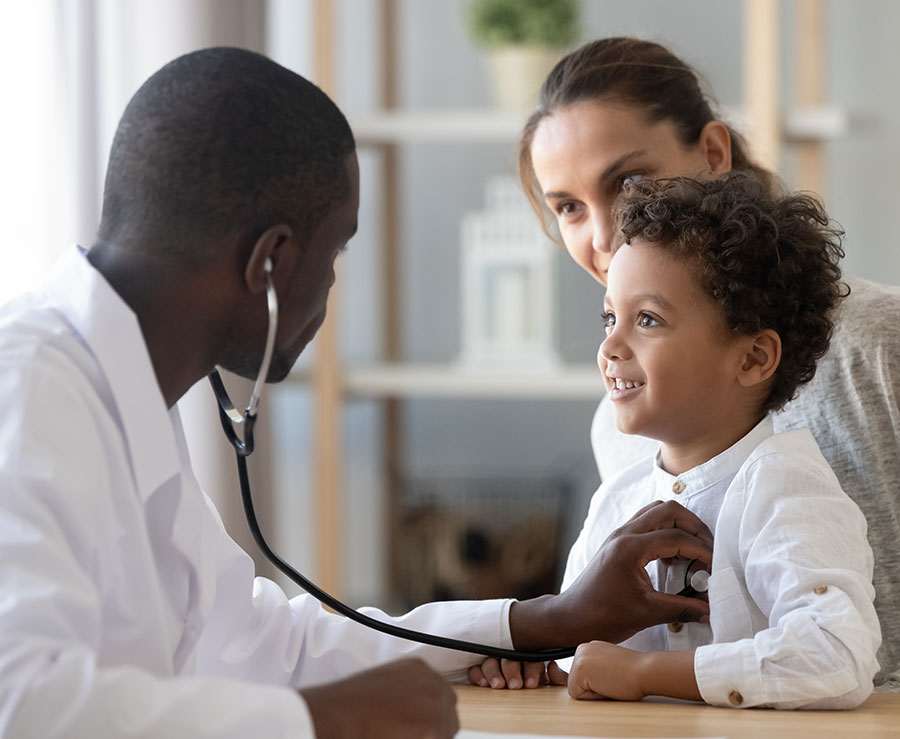 Child receiving healthcare